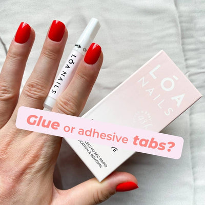 What is best way to apply press-on nails? Glue-on or Adhesive tabs?